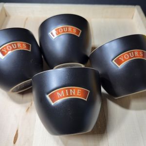 Bailey's MINE and YOURS Ceramic Dessert Coffee Bowl Set, Black and Beige